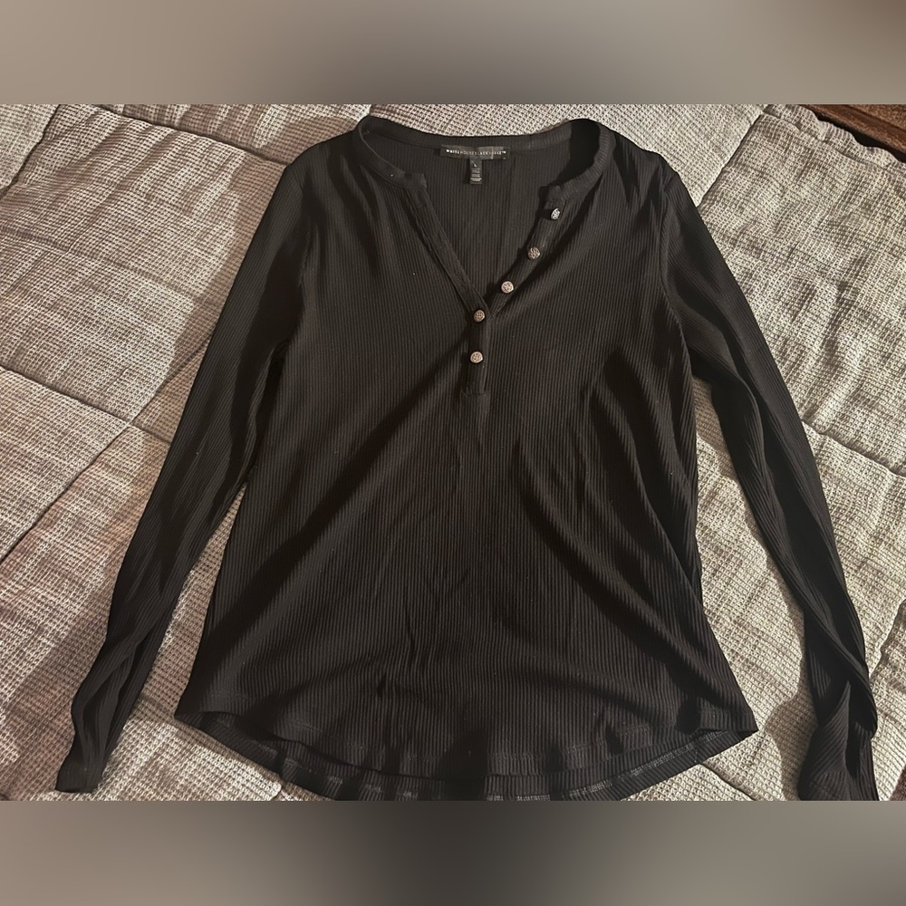 White House Black Market black shirt, NWOT size large